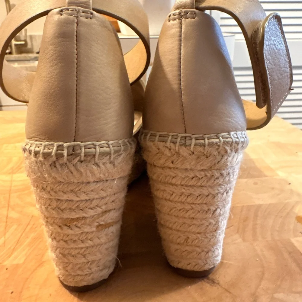 Splendid leather espadrille wedge sandals